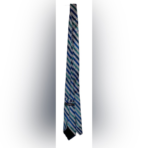 EXPRESS BLUE AND WHITE STRIPE TIE - Picture 2 of 2